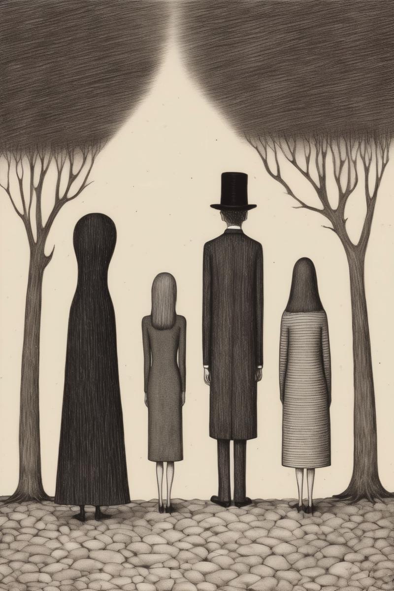 00237-1840793294-_lora_Edward Gorey Style_1_Edward Gorey Style - two women and a man looking for a missing person.png